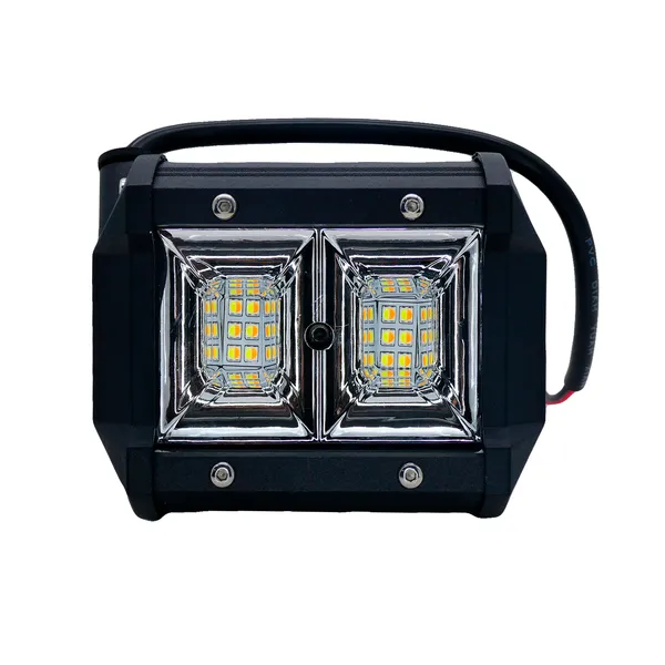 Faro Led Xtreme 4" 12 Led 3030 30V Doble Spot Ambar con Flash